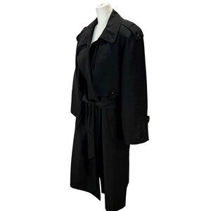 Nuko Collection Black Classic Double-Breasted Trench Coat